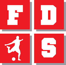 Red and white FDS logo with a soccer player silhouette in a four-square grid