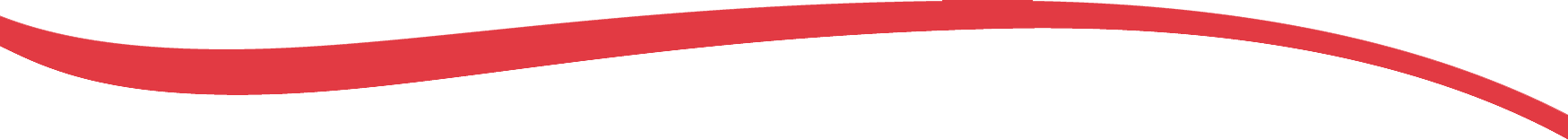 Red curved line across a white background