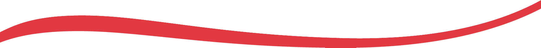 Red curved line with a slight wave on a white background