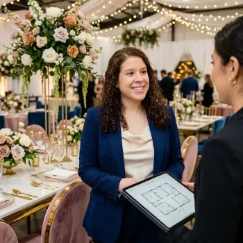 Event décor styling consultation with a client