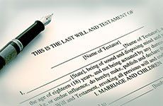Pen on top of will document