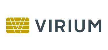 A logo for a company called virium on a white background.