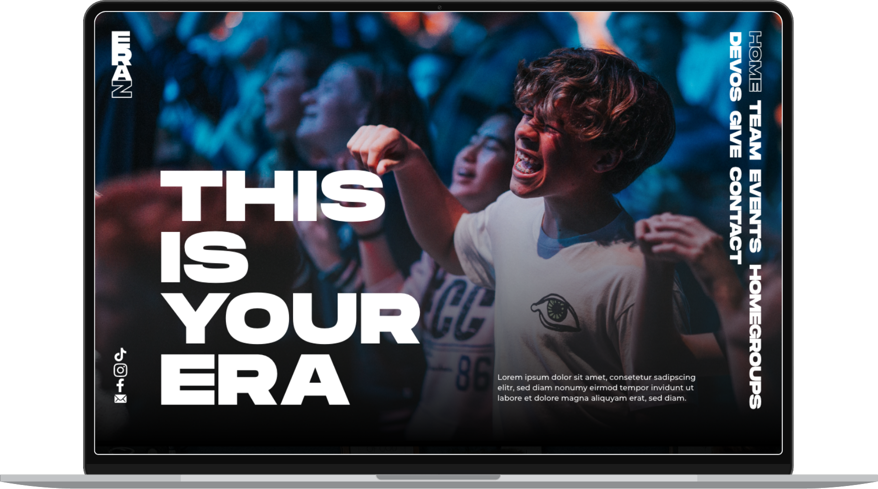 Era Z website template displayed on desktop