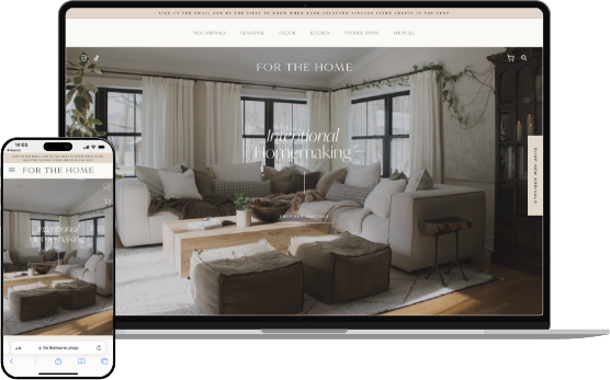 Custom Website displayed on desktop and mobile