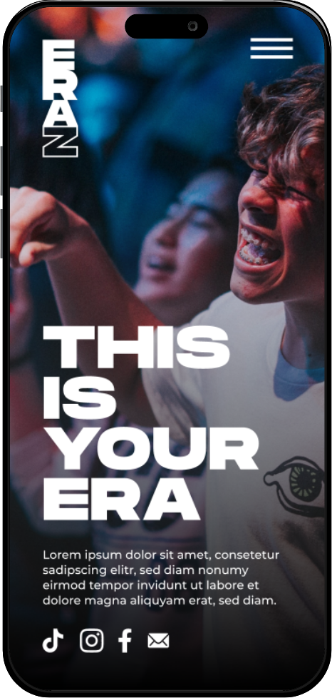 Era Z website template displayed on mobile