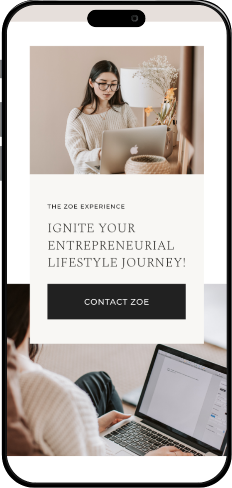 Evangeline Fields website template displayed on mobile