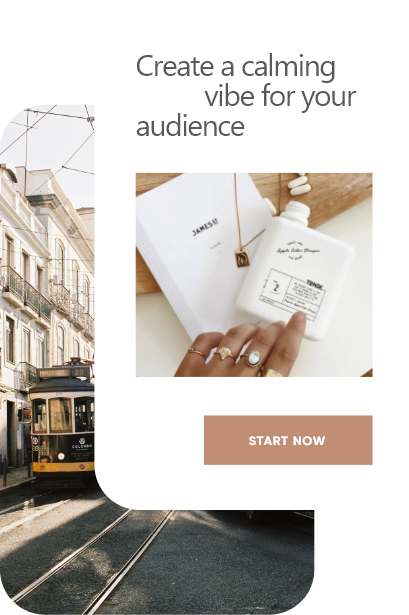 website template card saying create a calming vibe for your audience