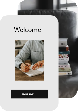 website template card that says welcome
