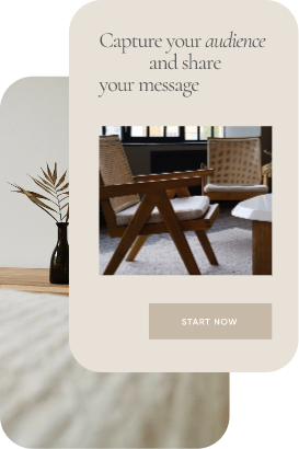 website template card that says capture your audience and share your message
