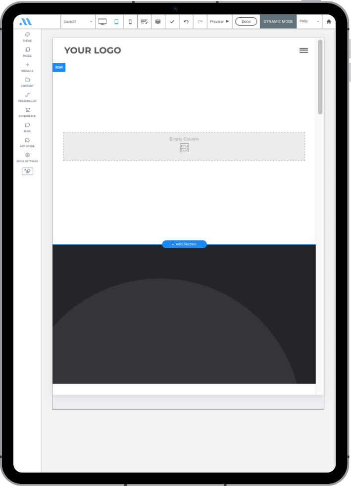 Revive Church website template displayed on tablet
