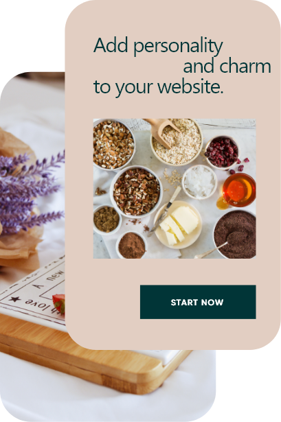website template card that says add personality and charm to your website