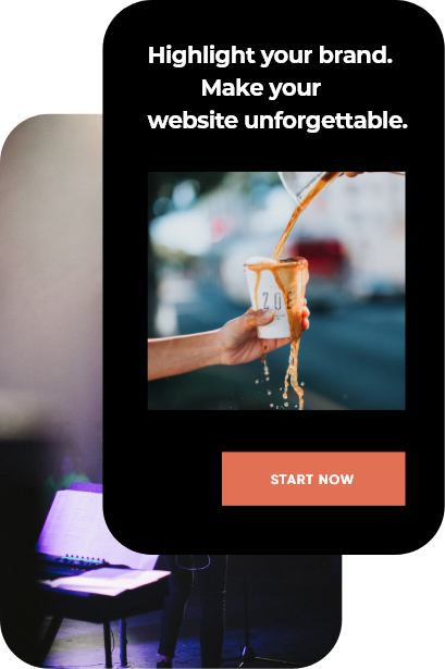 website template card that says highlight your brand. Make your website unforgettable.