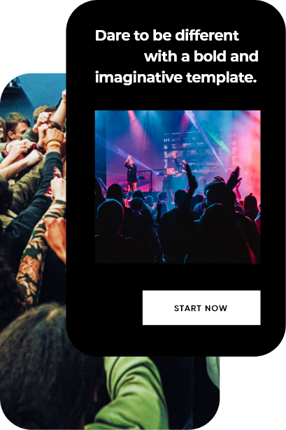 website template card that says dare to be different with a bold an imaginative template