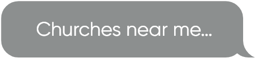 churches near me typed in search bar