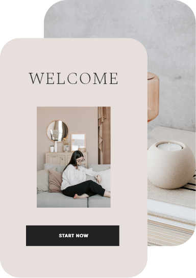 website template card that says welcome