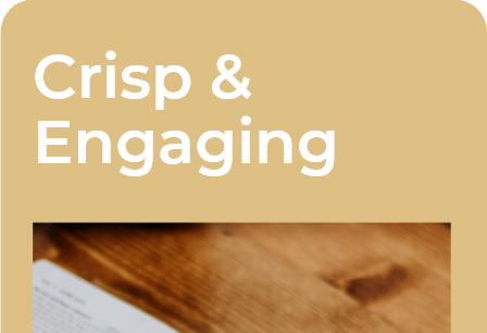 website template card that says Crisp & Engaging