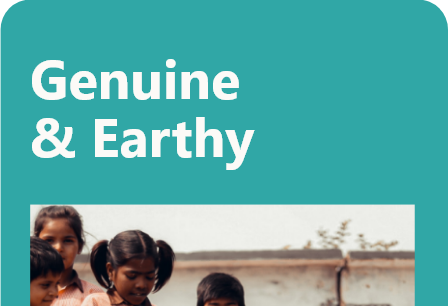 website template card that says genuine & earthy