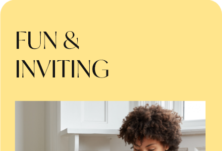website template card that says fun & inviting