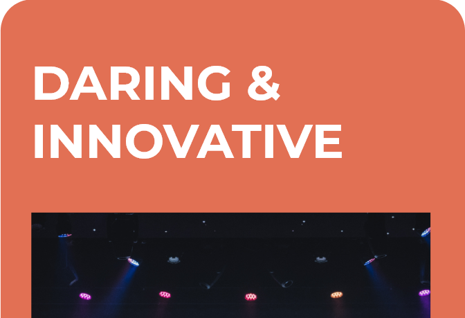 website template card that says Daring & Innovative