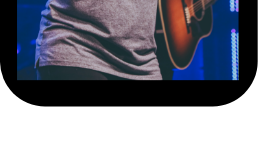 website template card with man playing guitar