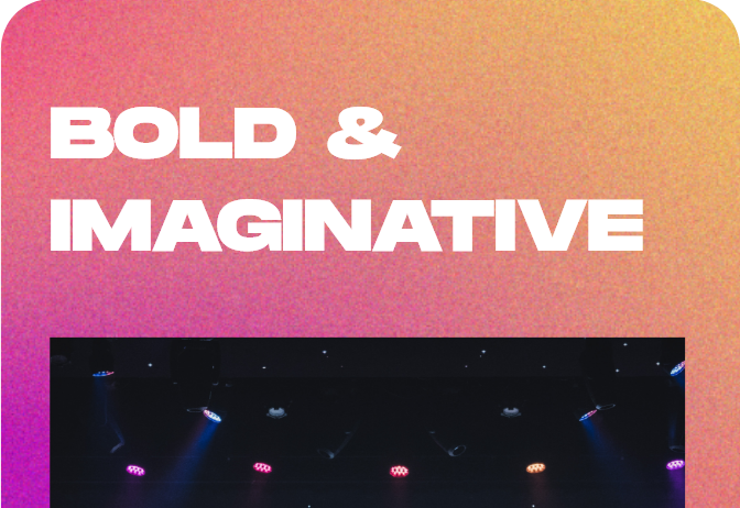 website template card that says bold & imaginative