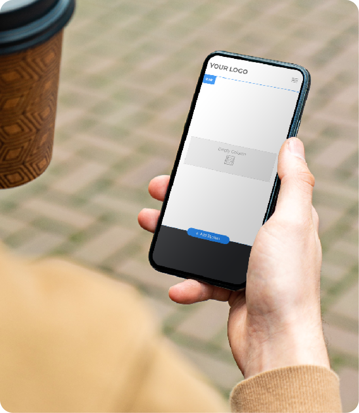 Revive Church website template displayed on mobile as man holds cellphone