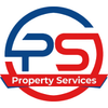 Logo for Property Services featuring a stylized blue 'P' and red 'S' inside a circular outline, with text at the base.