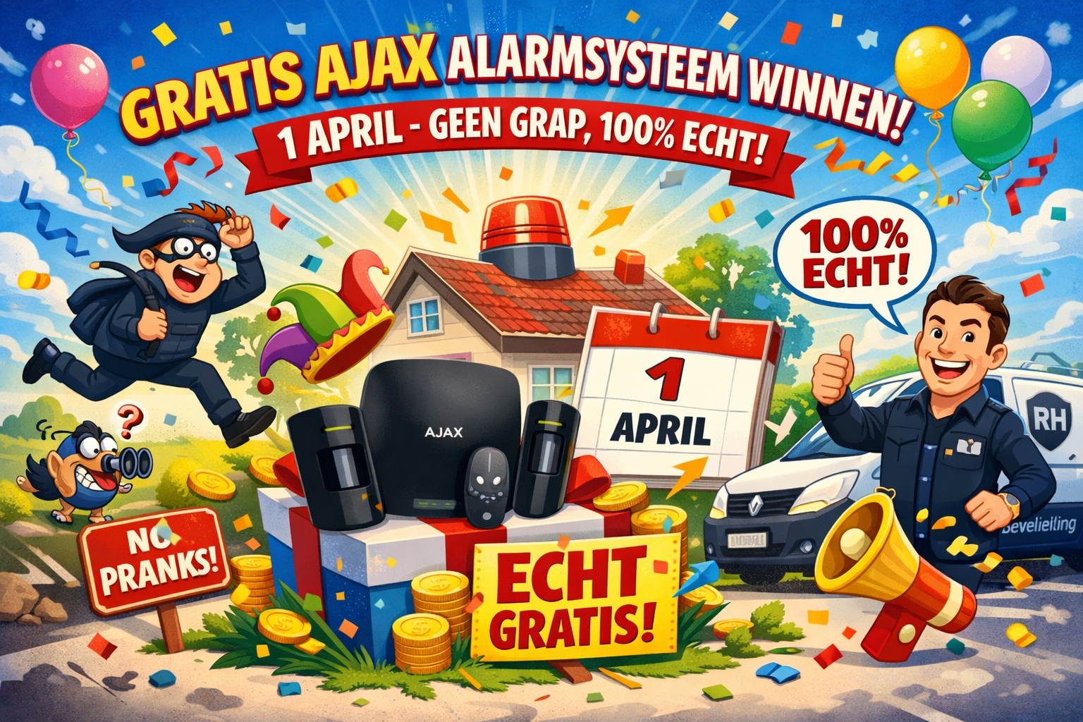 Gratis AJAX alarmsysteem winnen ons 1 april actie!