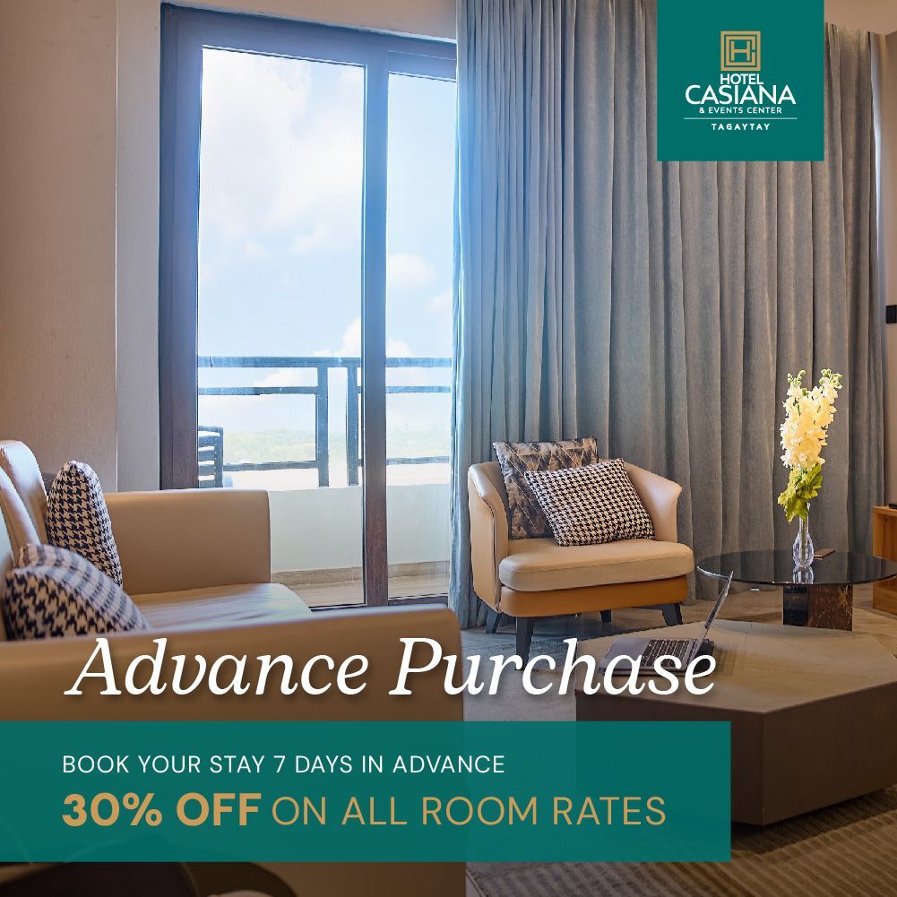 Advance purchase on all room rates at Hotel Casiana