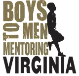 A logo for boys and men mentoring virginia with a silhouette of a boy.