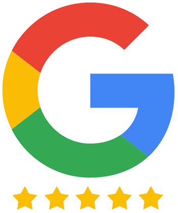 A google logo with five stars on it