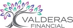 The logo for valderas financial has a tree with leaves on it.