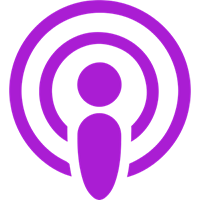 A purple and white circle with a person in the middle.