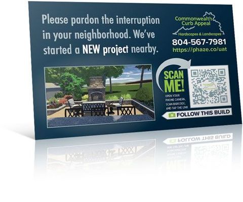 A postcard that says please pardon the interruption in your neighborhood we 've started a new project nearby