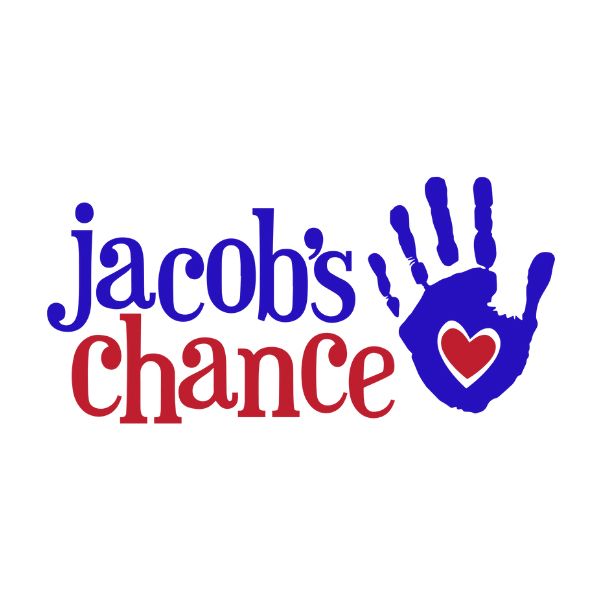 Jacob 's chance logo with a hand print and a heart