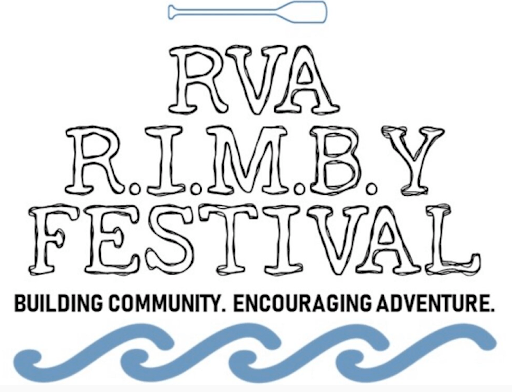 A logo for the rva rimby festival with waves and a paddle