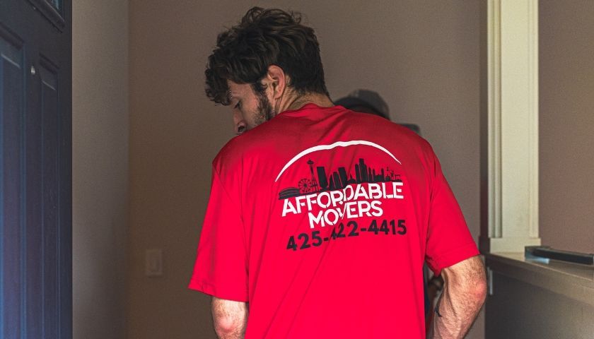 Person wearing a red