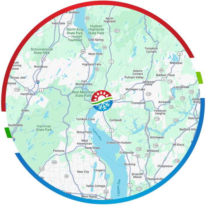 A map of new york state with a red circle around it A map of new york state with a red circle around it