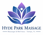 Hyde Park Massage logo with purple-blue lotus and “Massage & Wellness - Tampa, FL” text