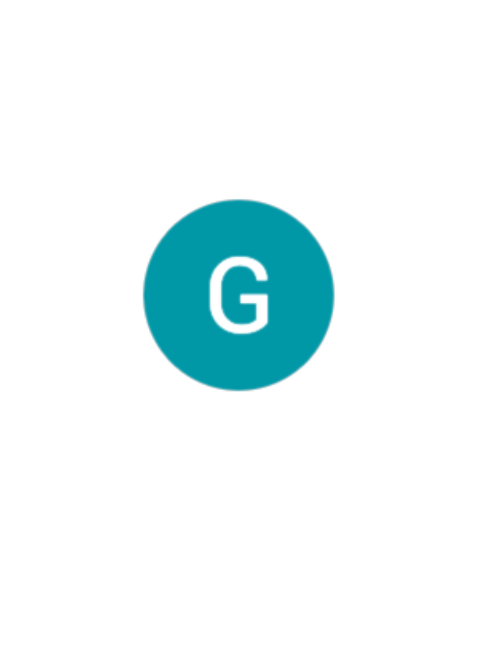 Teal circle with a white 