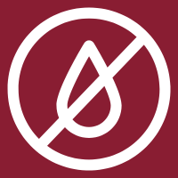 White no-symbol icon on a dark red square background