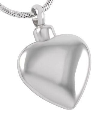 Silver heart-shaped pendant necklace on a chain