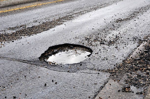 Pothole on the road