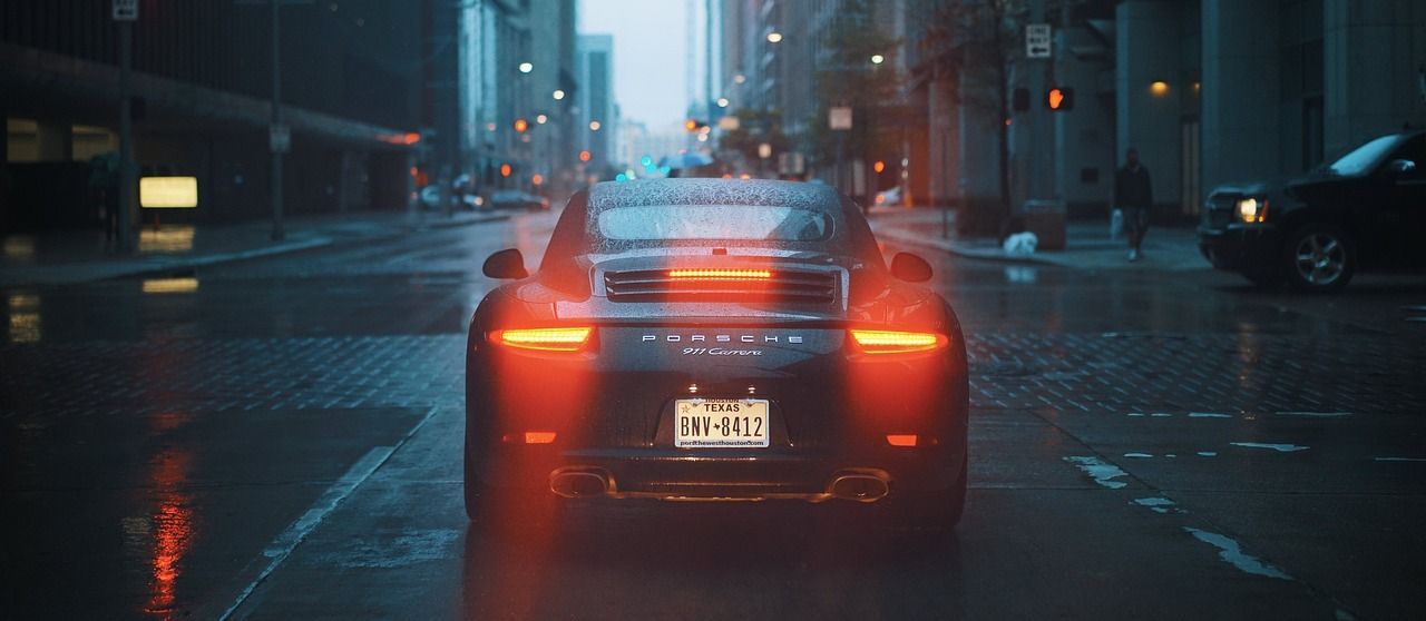 Vehicle driving with bright brake lights