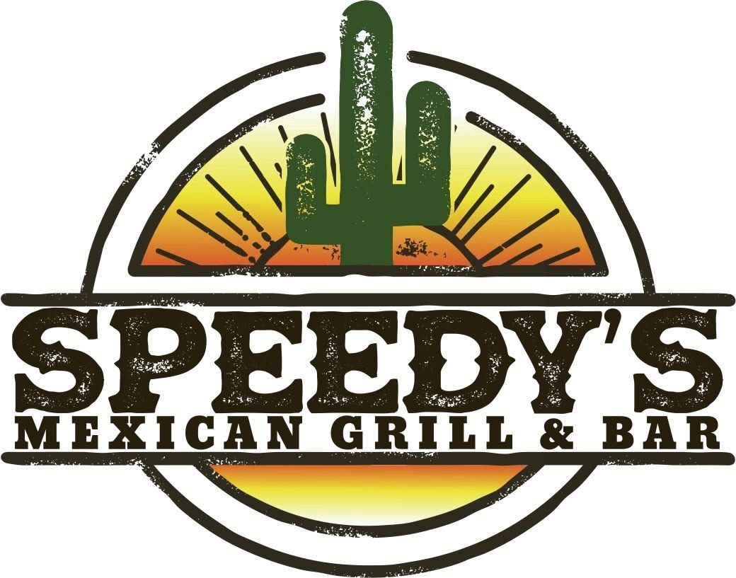 Speedy’s Mexican Grill & Bar logo with a green cactus and sunset colors inside a circle