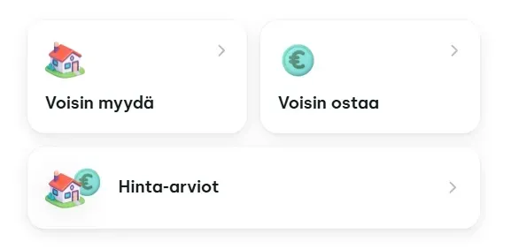Profiili-osion valikko: Voisin myydä, Voisin ostaa ja Hinta-arviot