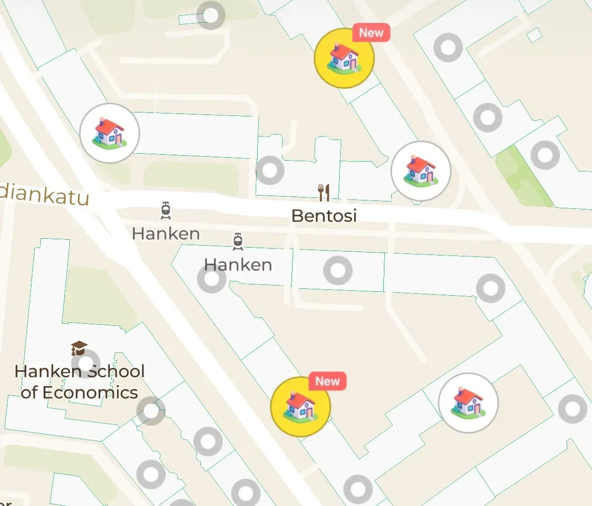 The map of homes