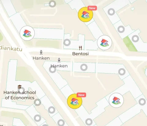 Jaakko's map with selling and buying interest