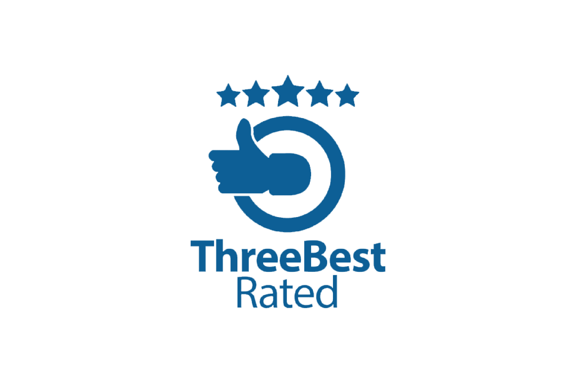 A three best rated logo with a hand giving a thumbs up.
