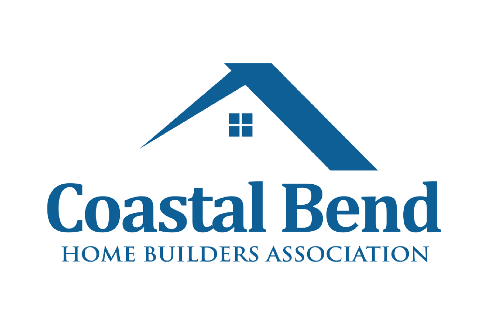 The logo for coastal bend home builders association shows a house with a roof.
